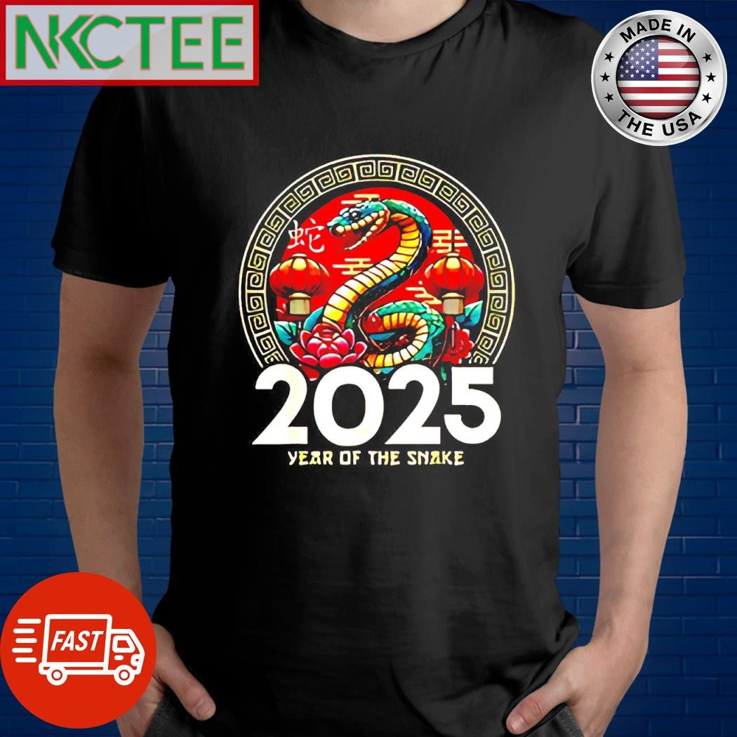 Funny Happy Lunar New Year 2025 year of the snake shirt Unisex T-shirt, Sweatshirt, Hoodie, Long Sleeve Tee - T-Shirt, Sweatshirt, Hoodie