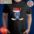 Funny Hockey mask and sticks Santa hat lights Christmas shirt Unisex T-shirt, Sweatshirt, Hoodie, Long Sleeve Tee - T-Shirt, Sweatshirt, Hoodie
