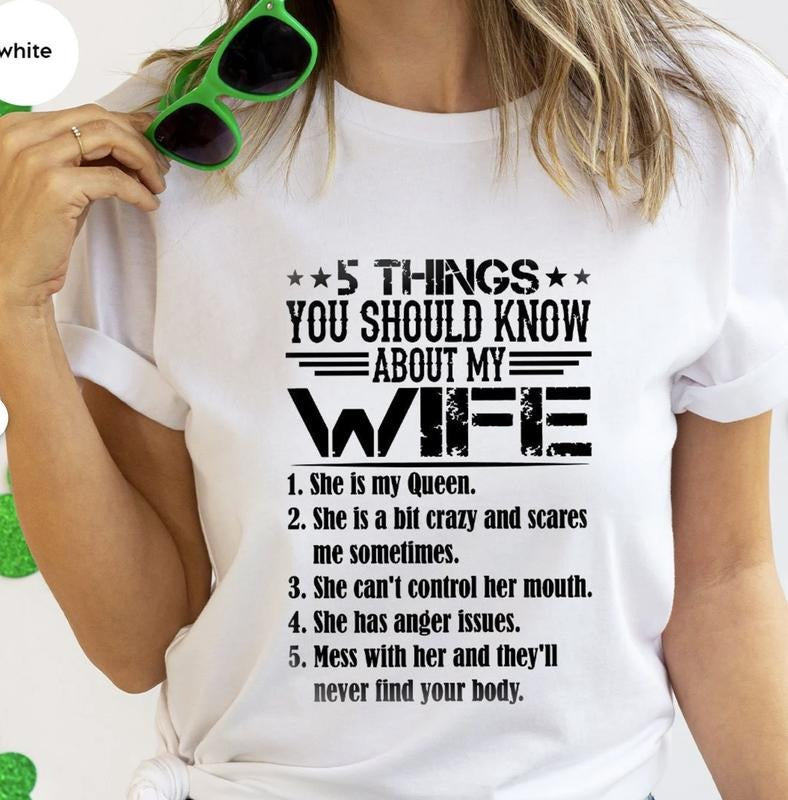 Funny Husband Shirt Funny Husband 5 Things You Should Know About My Wife Best Husband Shirt Sarcastic Husband T-Shirts, Hoodie, Sweatshirt - T-Shirt, Sweatshirt, Hoodie