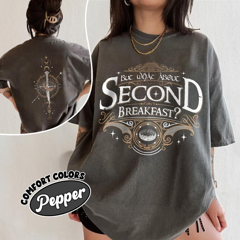 Funny LOTR Comfort Colors Shirt Fans Second Breakfast Shirt Bookworm Cozy Fantasy Book Lover T-Shirts, Hoodie, Sweatshirt - T-Shirt, Sweatshirt, Hoodie