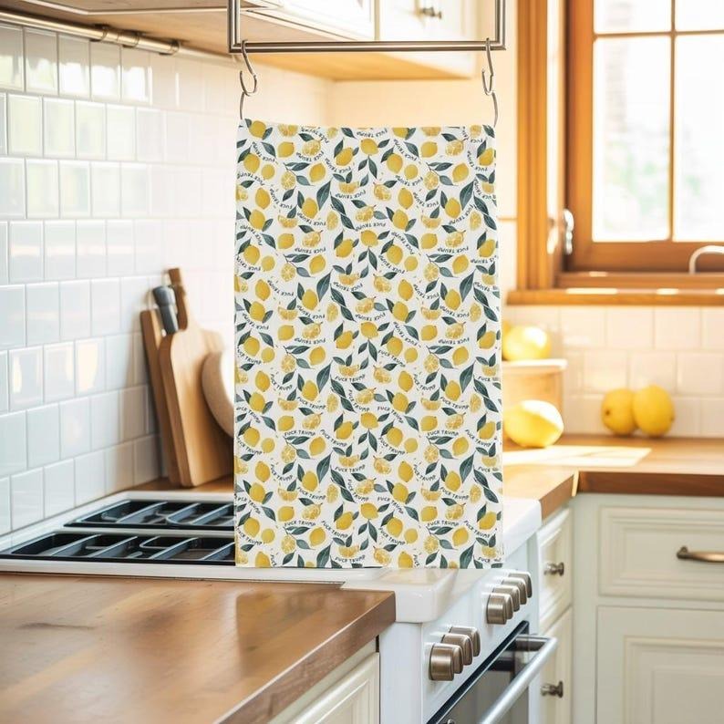 Funny Lemon Tea Towel Anti Trump Kitchen Towel Political Dish Towel Bold Statement Towel Swear Word Decor Offensive Liberal Decor T-Shirts, Hoodie, Sweatshirt - T-Shirt, Sweatshirt, Hoodie