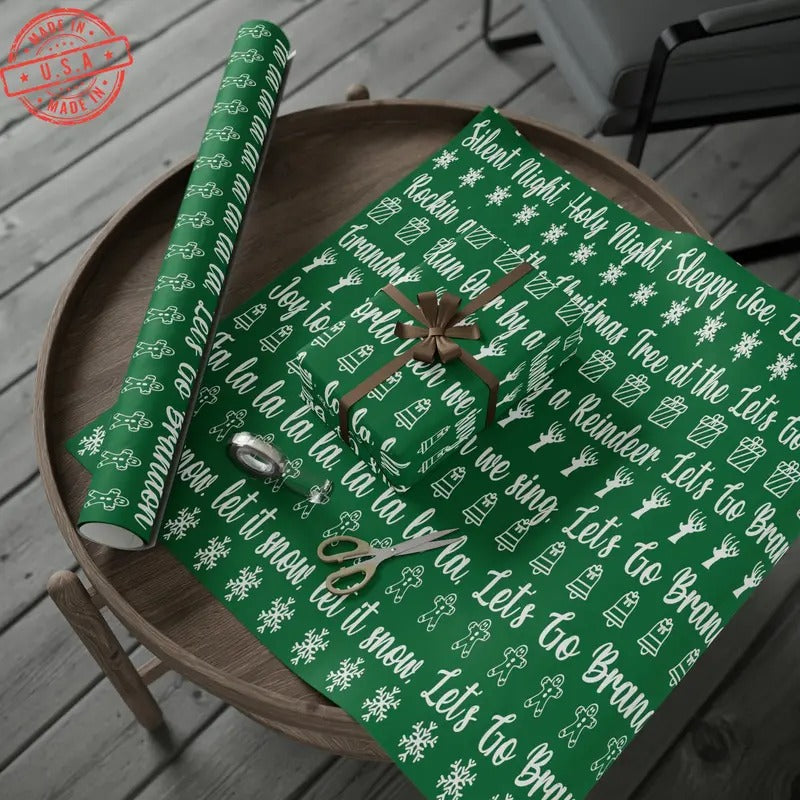 Funny Let'S Go Brandon Wrap Green Brandon Trump Wrap Funny Green Wrapping Paper T-Shirts, Hoodie, Sweatshirt - T-Shirt, Sweatshirt, Hoodie