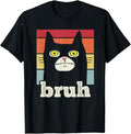 Funny Meme Shirts Funny Meme Saying Bruh Cat Greetings Menswear Top T-Shirts, Hoodie, Sweatshirt - T-Shirt, Sweatshirt, Hoodie