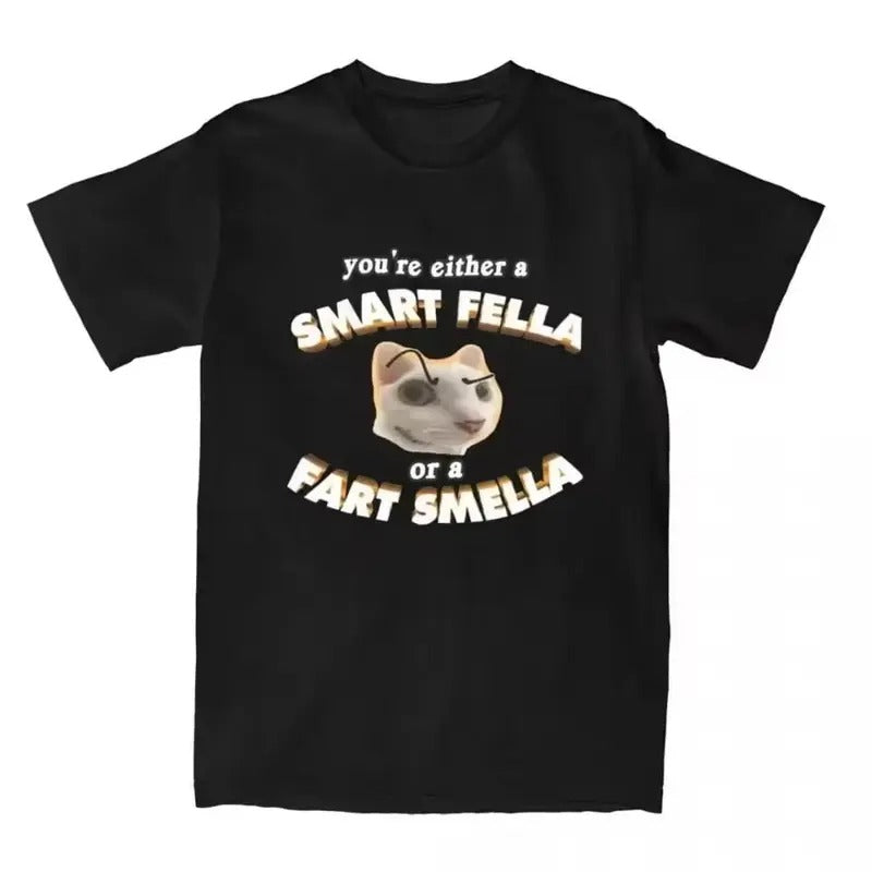 Funny Meme You'Re Smart Fella Fart Smella Vintage Shirt Novelty 100% Cotton Summer Crew Neck Menswear T-Shirts, Hoodie, Sweatshirt - T-Shirt, Sweatshirt, Hoodie