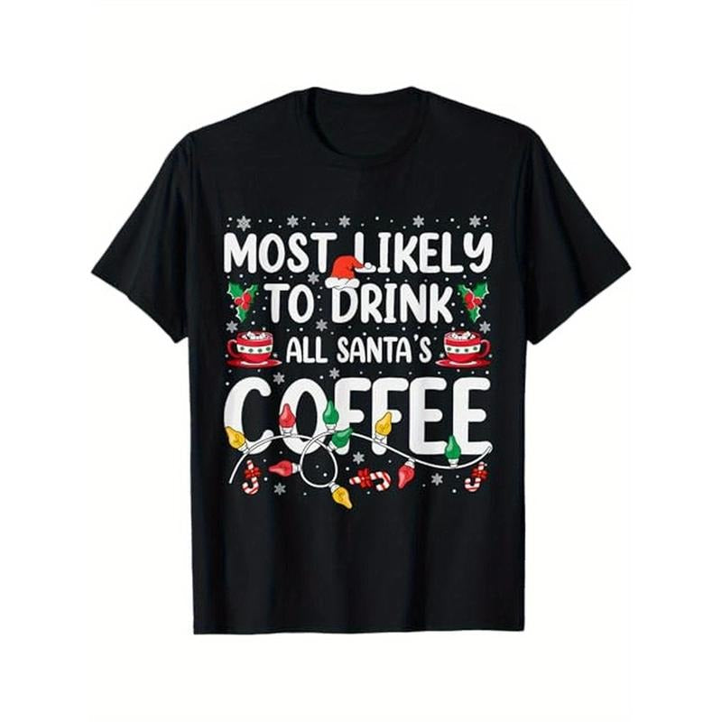 Funny Most Likely Drink Santa'S Coffee Family 100% Cotton Dad Husband Grandpa S XXXL Black Made USA T-Shirts, Hoodie, Sweatshirt - T-Shirt, Sweatshirt, Hoodie