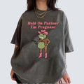 Funny Pregnancy Reveal Shirt Hold Partner I'M Pregnant Cowboy Frog Pregnancy Announcement Meme Maternity Expecting Baby T-Shirts, Hoodie, Sweatshirt - T-Shirt, Sweatshirt, Hoodie