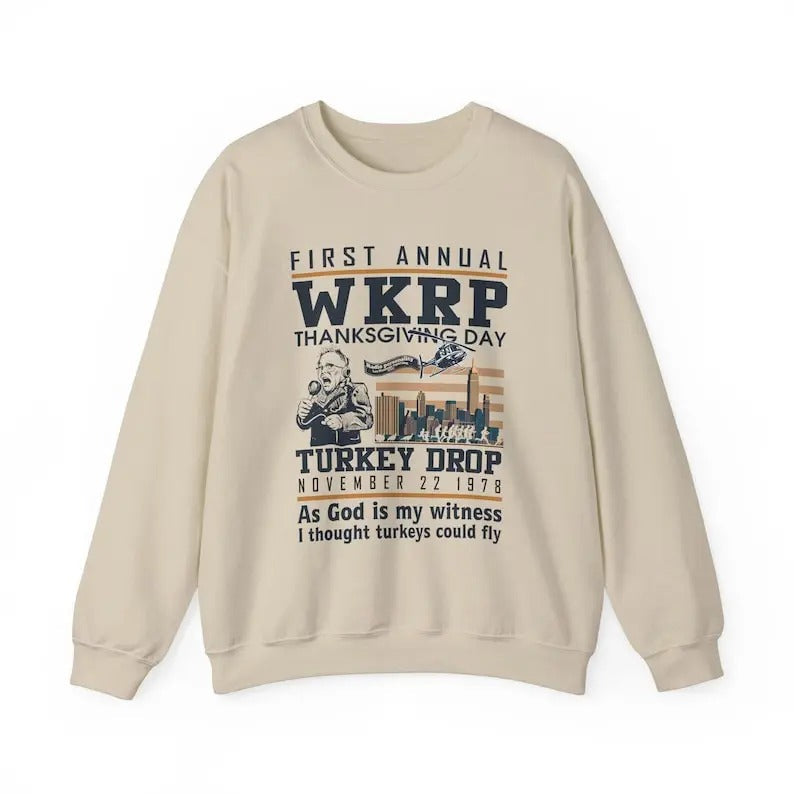 Funny Thanksgiving WKRP Turkey Drop Long Sleeve First Annual WKRP Thanksgiving Day Cincinnati OH Shirts T-Shirts, Hoodie, Sweatshirt - T-Shirt, Sweatshirt, Hoodie