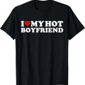 Funny Valentine Shirt Best Boyfriends I Love My Hot Boyfriend I Heart My Hot Boyfriend BF Menswear Top T-Shirts, Hoodie, Sweatshirt - T-Shirt, Sweatshirt, Hoodie