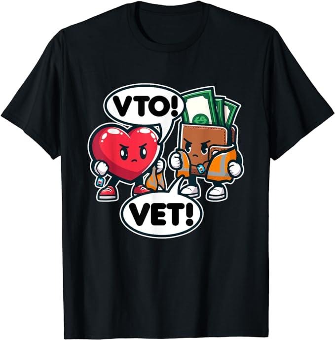 Funny Work Shirts Associate Heart Says VTO Wallet Says VET Menswear Casual Cotton T-Shirts, Hoodie, Sweatshirt - T-Shirt, Sweatshirt, Hoodie