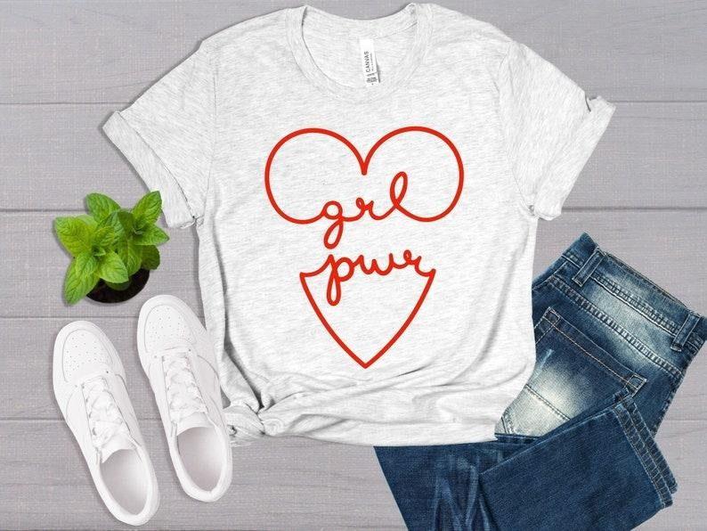 GRL PWR Heart Feminist Shirt Cute Top Feminism Shirt Bella Canvas Girl Power Shirt Cute Feminist Top Empowerment T-Shirts, Hoodie, Sweatshirt - T-Shirt, Sweatshirt, Hoodie