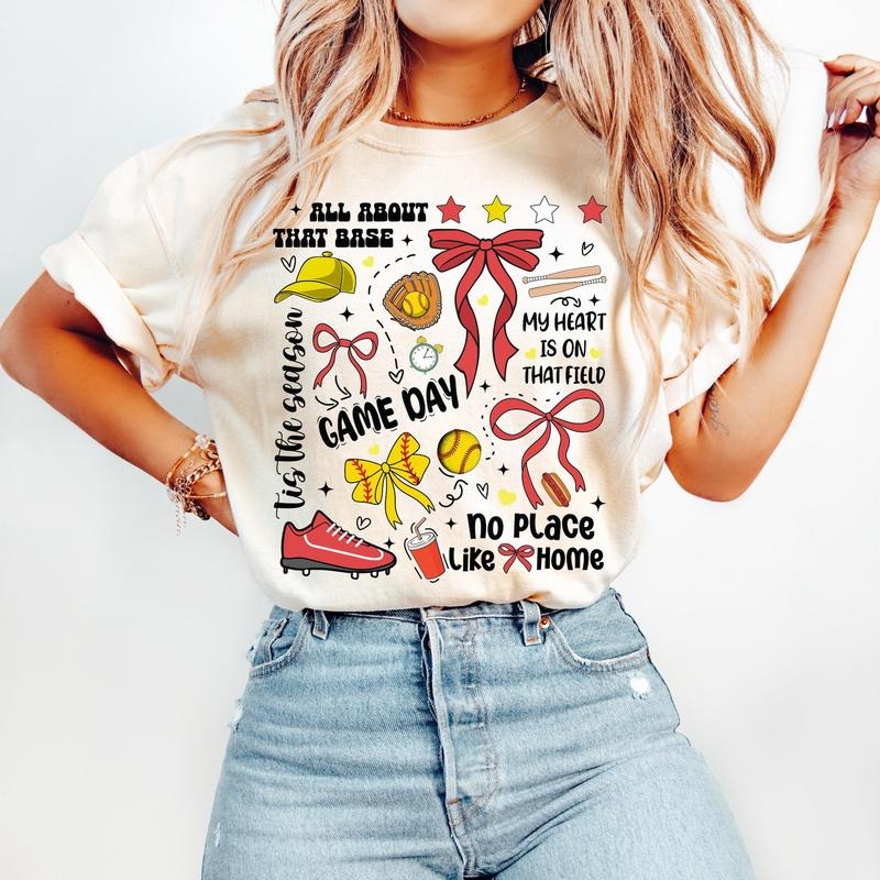 Game Day Softball Coquette Retro Softball Softball Bow Softball Mama Softball Mom Preppy Softball T-Shirts, Hoodie, Sweatshirt - T-Shirt, Sweatshirt, Hoodie
