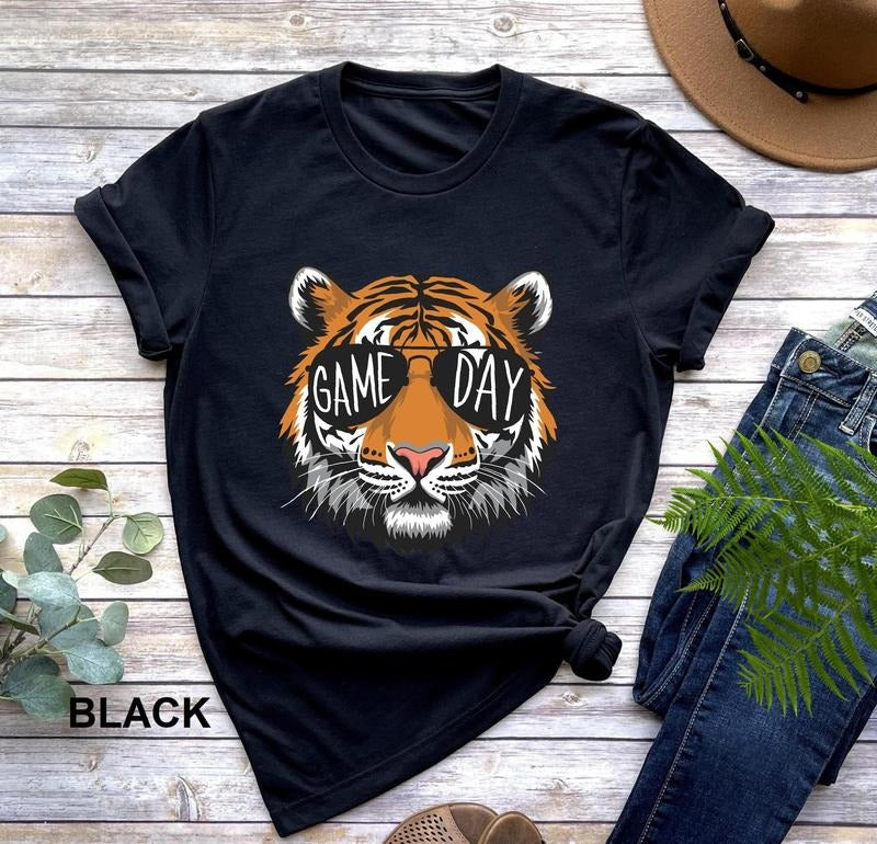 Game Day Tigers Mascot Shirt Football Mom Shirt Cute Game Day Shirt Retro Tiger Shirt Tiger Team Cotton T-Shirts, Hoodie, Sweatshirt - T-Shirt, Sweatshirt, Hoodie