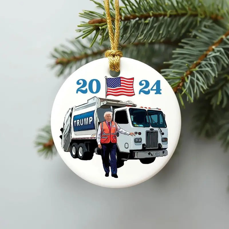 Garbage Truck Trump Ornament Trump Supporter Trump Winner Ornament Political T-Shirts, Hoodie, Sweatshirt - T-Shirt, Sweatshirt, Hoodie