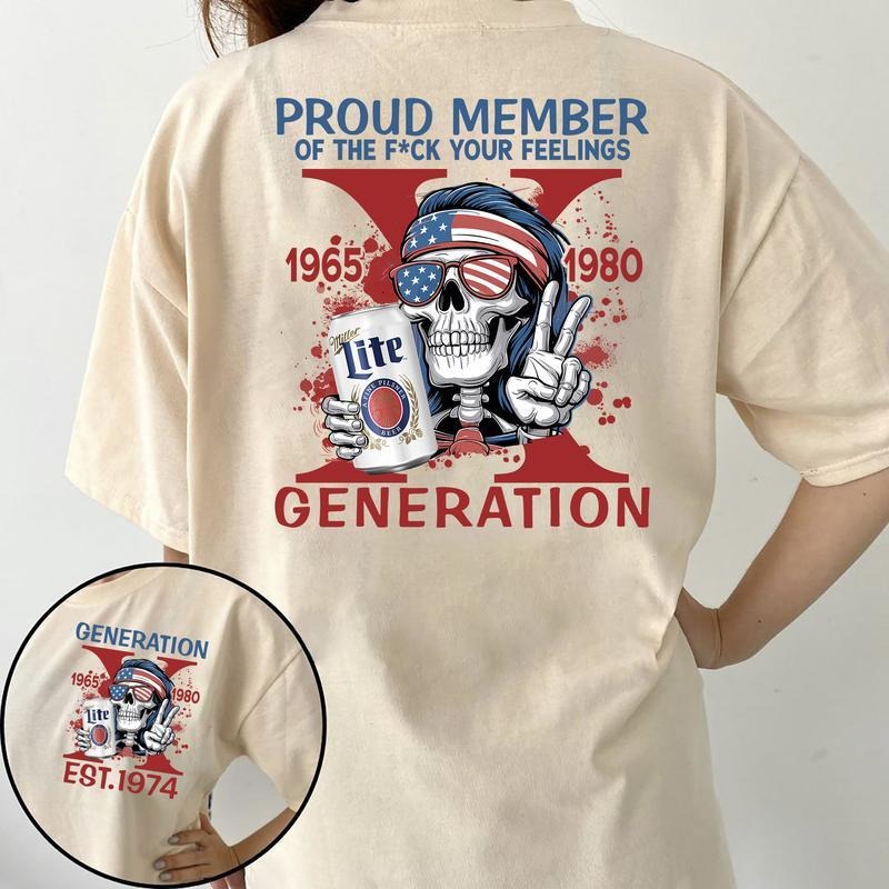 Gen X Custom Year Birth Shirt 100% Cotton Top T-Shirts, Hoodie, Sweatshirt - T-Shirt, Sweatshirt, Hoodie