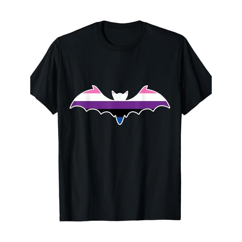 Gender Flow Pride Bat Costume Simple Animal Halloween Made USA T-Shirts, Hoodie, Sweatshirt - T-Shirt, Sweatshirt, Hoodie