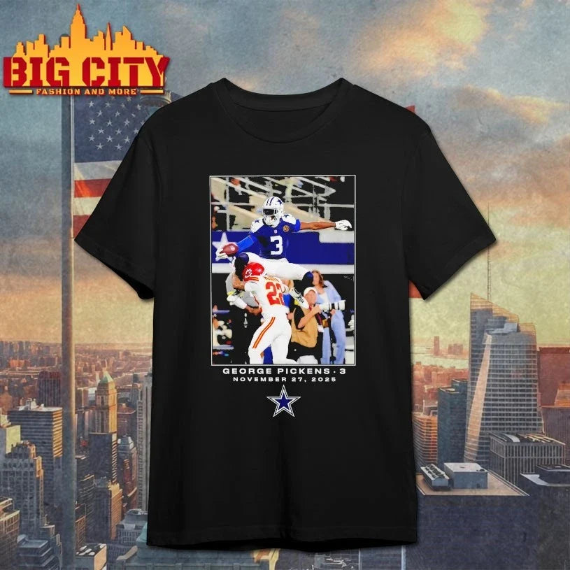 George Pickens Dallas Cowboys 3 November 27 2025 shirt Unisex T-shirt, Sweatshirt, Hoodie, Long Sleeve Tee - T-Shirt, Sweatshirt, Hoodie