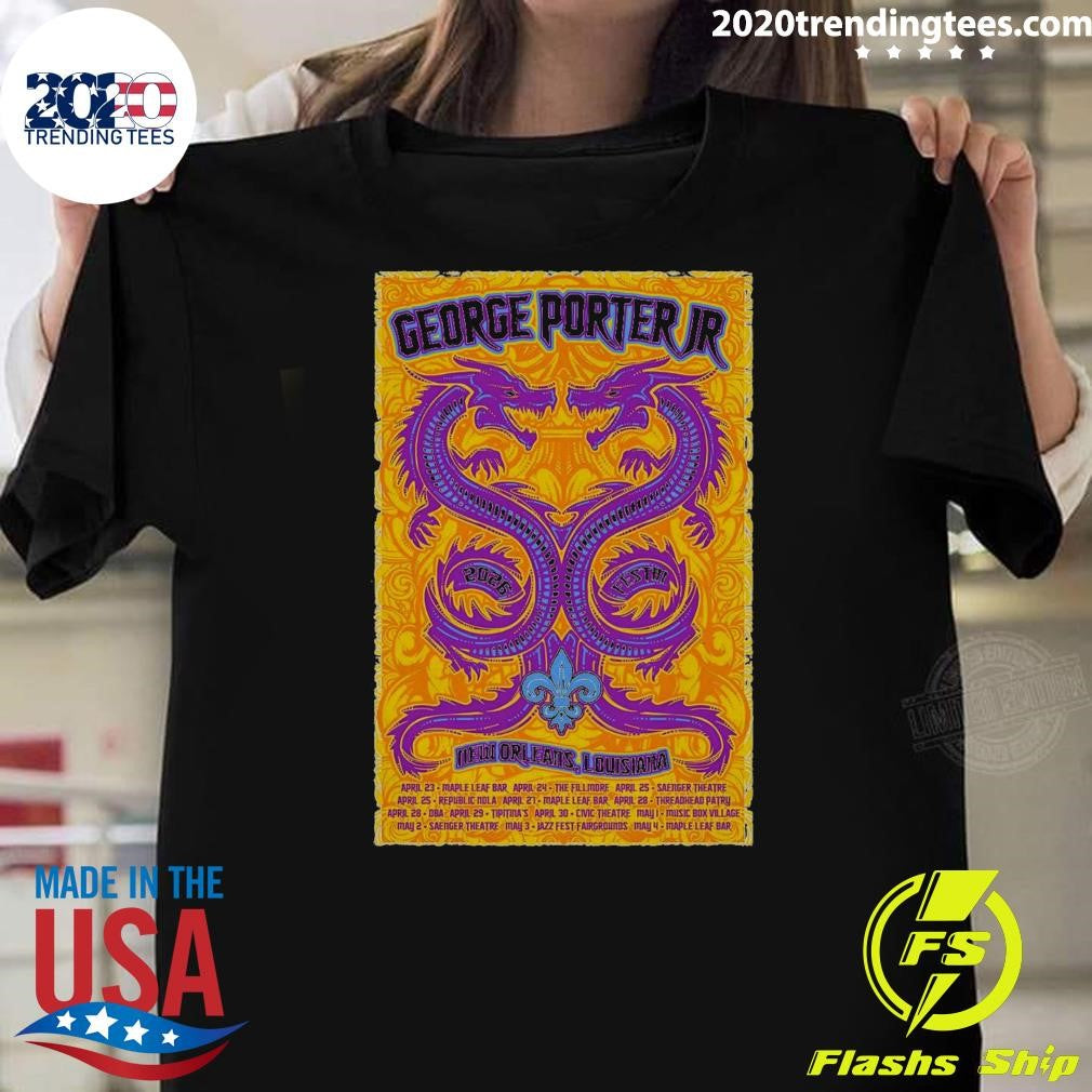 George Porter JR. 2026 Jazz Fest in New Orleans LA Shirt Unisex T-shirt, Sweatshirt, Hoodie, Long Sleeve Tee - T-Shirt, Sweatshirt, Hoodie