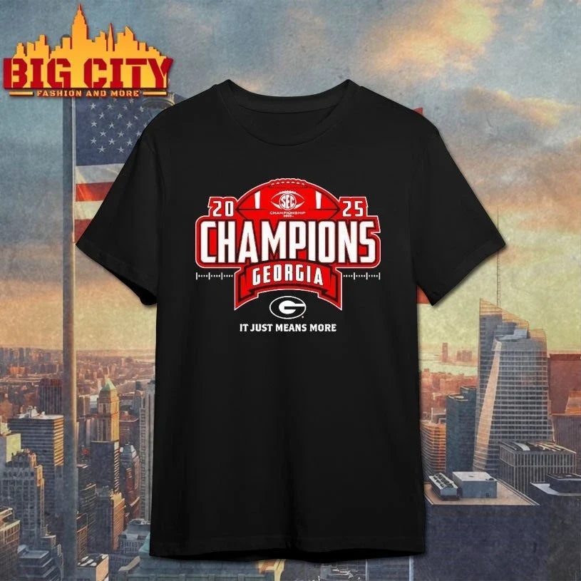 Georgia Bulldogs 2025 SEC Football Champions Locker Room logo shirt Unisex T-shirt, Sweatshirt, Hoodie, Long Sleeve Tee - T-Shirt, Sweatshirt, Hoodie