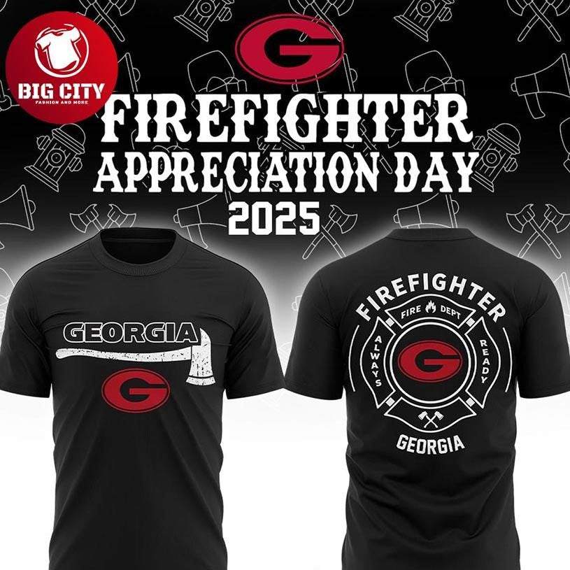Georgia Bulldogs Firefighter Appreciation Day Of Christmas 2025 Two Sided Shirt Unisex T-shirt, Sweatshirt, Hoodie, Long Sleeve Tee - T-Shirt, Sweatshirt, Hoodie