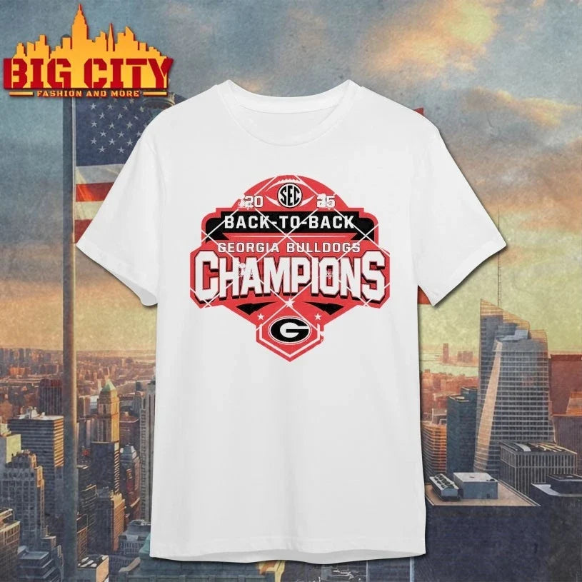 Georgia Bulldogs SEC Back To Back Championship 2025 Shirt Unisex T-shirt, Sweatshirt, Hoodie, Long Sleeve Tee - T-Shirt, Sweatshirt, Hoodie