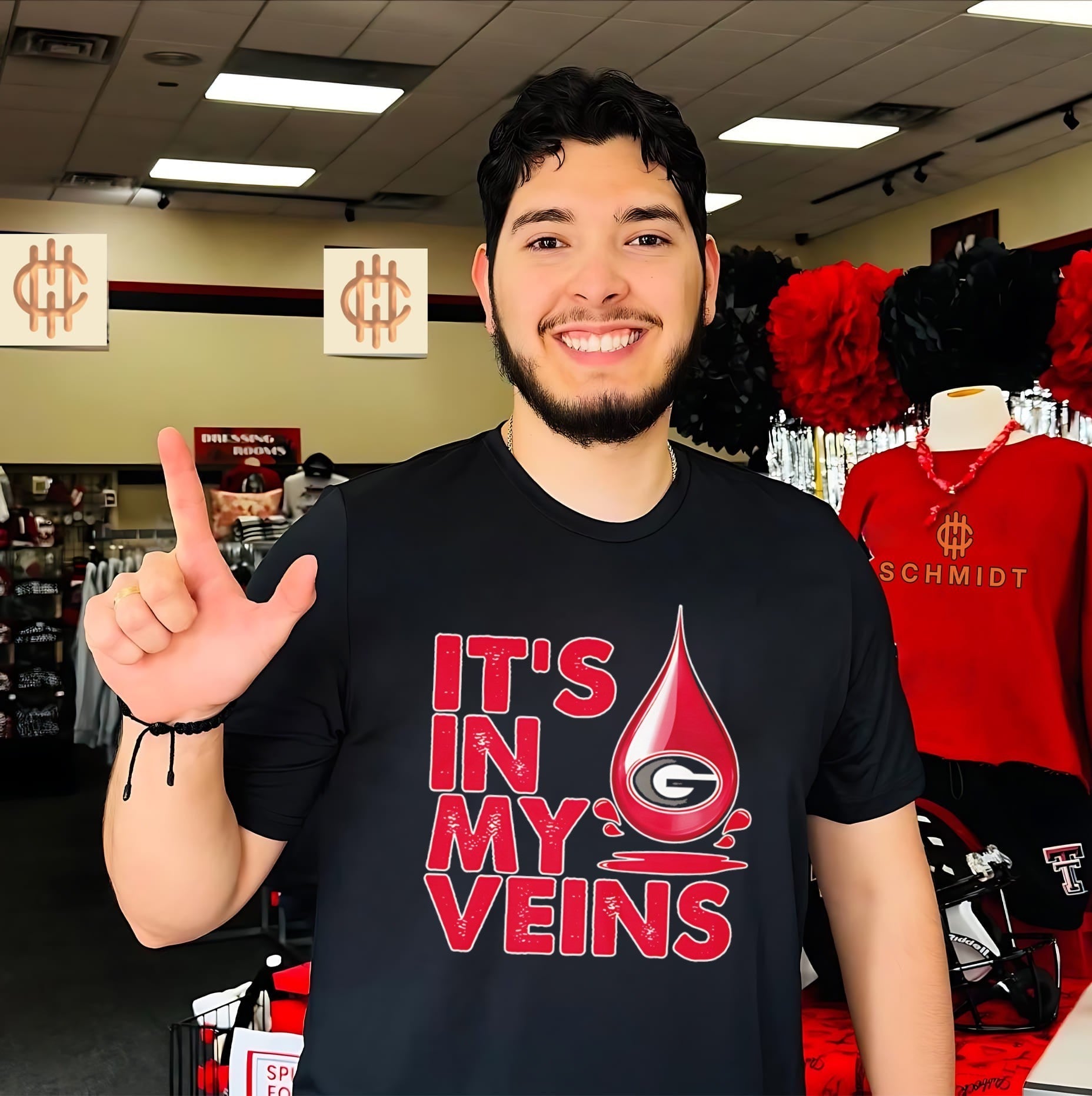 Georgia Bulldogs its in my veins blood graphic shirt Unisex T-shirt, Sweatshirt, Hoodie, Long Sleeve Tee - T-Shirt, Sweatshirt, Hoodie