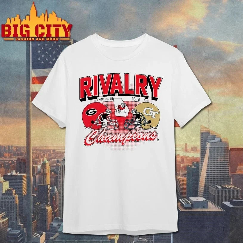 Georgia Bulldogs vs Georgia Tech Rivalry Champions 2025 shirt Unisex T-shirt, Sweatshirt, Hoodie, Long Sleeve Tee - T-Shirt, Sweatshirt, Hoodie