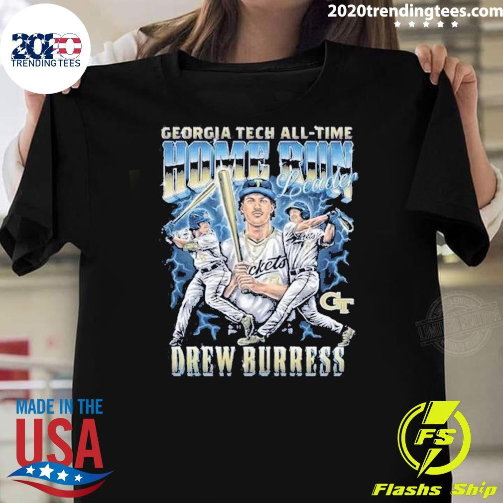 Georgia Tech All-Time Homerun Leader Drew Burress Shirt Unisex T-shirt, Sweatshirt, Hoodie, Long Sleeve Tee - T-Shirt, Sweatshirt, Hoodie