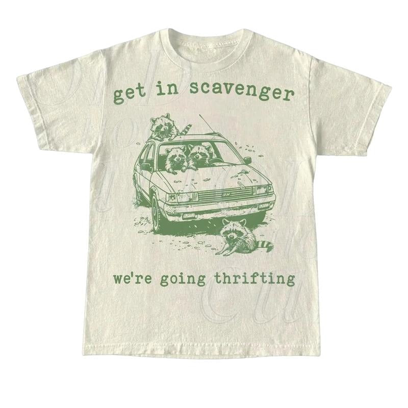 Get Scavanger We Are Going Thrifting Retro Vintage Raccoon Shirt Trash Panda Shirt Funny Relaxed T-Shirts, Hoodie, Sweatshirt - T-Shirt, Sweatshirt, Hoodie