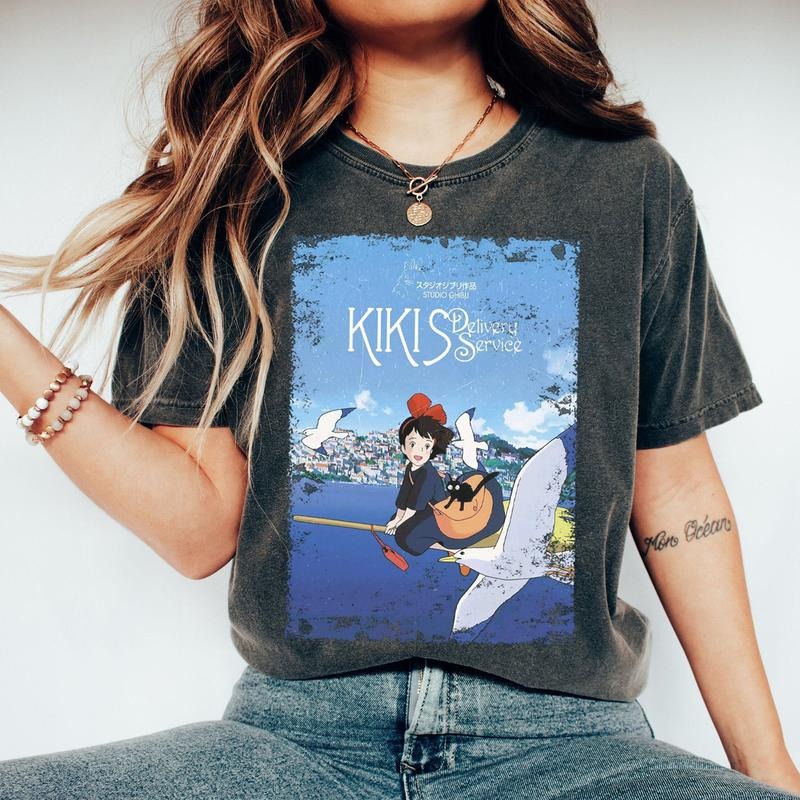 Ghibli Kiki Delivery Shirt Ghibli Shirt Spirited Ponyo Totoro Shirt Miyazaki Hayao Ghibli Fans Shirt Studio Ghibli Shirt T-Shirts, Hoodie, Sweatshirt - T-Shirt, Sweatshirt, Hoodie
