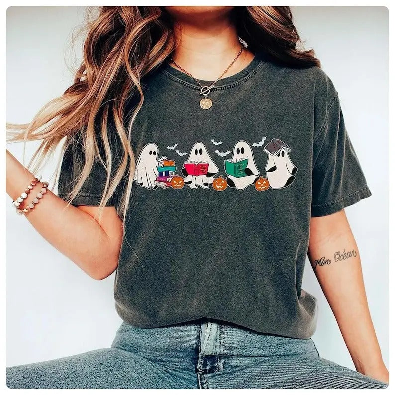 Ghost Book Court Thorns Roses Shirt Acotar Wingspan Ghost Halloween Halloween Book Lover Reading Books Shirt T-Shirts, Hoodie, Sweatshirt - T-Shirt, Sweatshirt, Hoodie