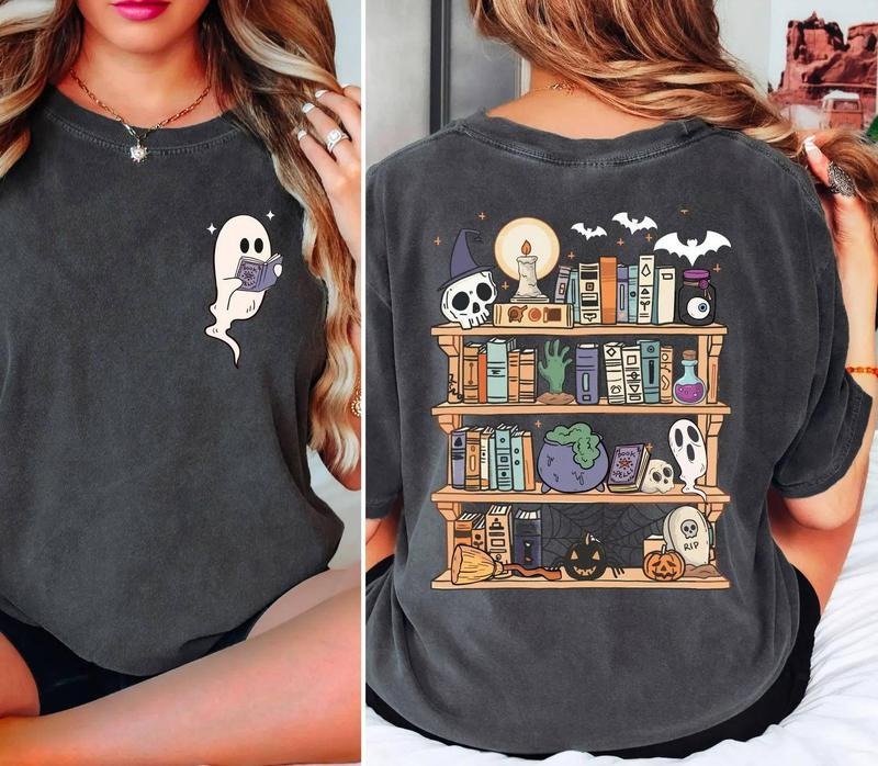 Ghost Book Reader Shirt Halloween Library Shirt Halloween Reading Ghost Bookish Skeleton Book Club Reading Girl Shirts T-Shirts, Hoodie, Sweatshirt - T-Shirt, Sweatshirt, Hoodie