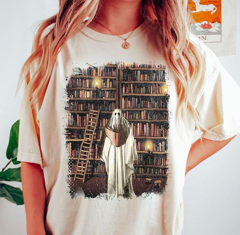 Ghost Book Lover Halloween Shirt Vintage Halloween Retro Halloween Vintage Halloween Book Shirt Ghost Reading Book Nerd T-Shirts, Hoodie, Sweatshirt - T-Shirt, Sweatshirt, Hoodie