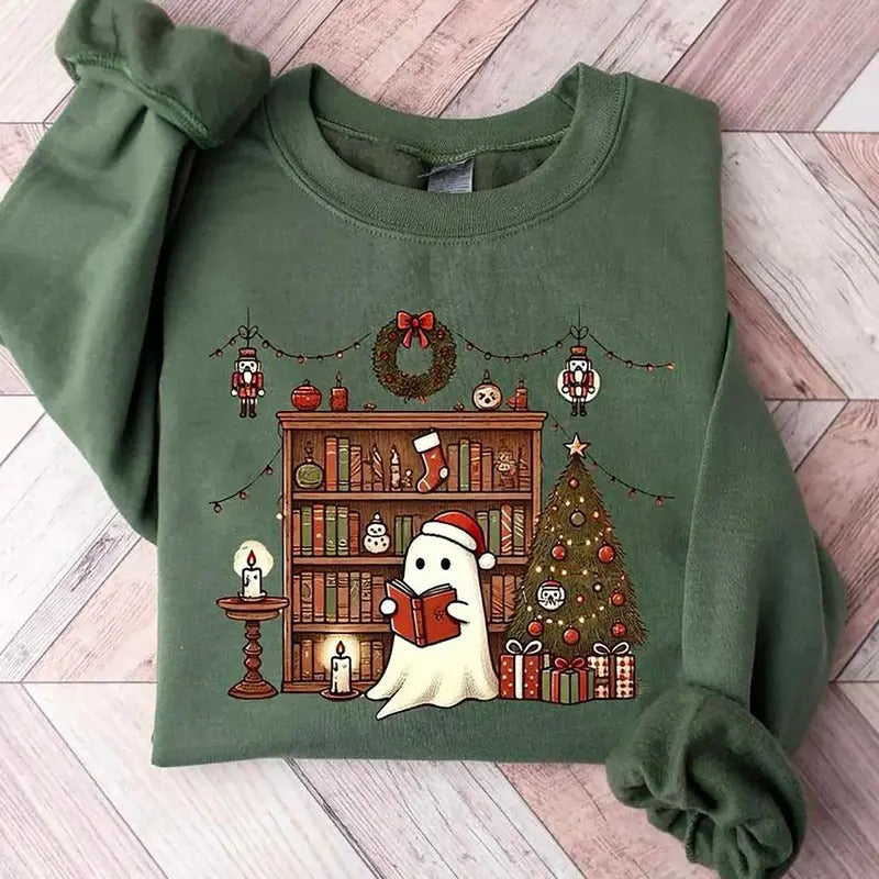 Ghost Reading Books Bookish Shirt Book Bookish Librarian Bookish Book Xmas Shirt T-Shirts, Hoodie, Sweatshirt - T-Shirt, Sweatshirt, Hoodie