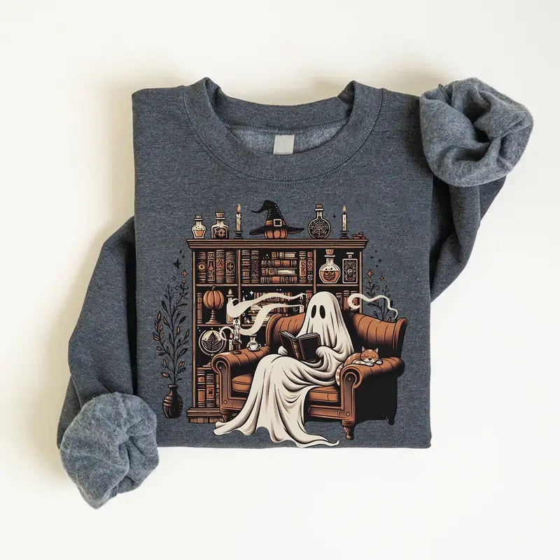 Ghost Reading Books Acotar Ghost Acotar Bookish Ghost T-Shirts, Hoodie, Sweatshirt - T-Shirt, Sweatshirt, Hoodie
