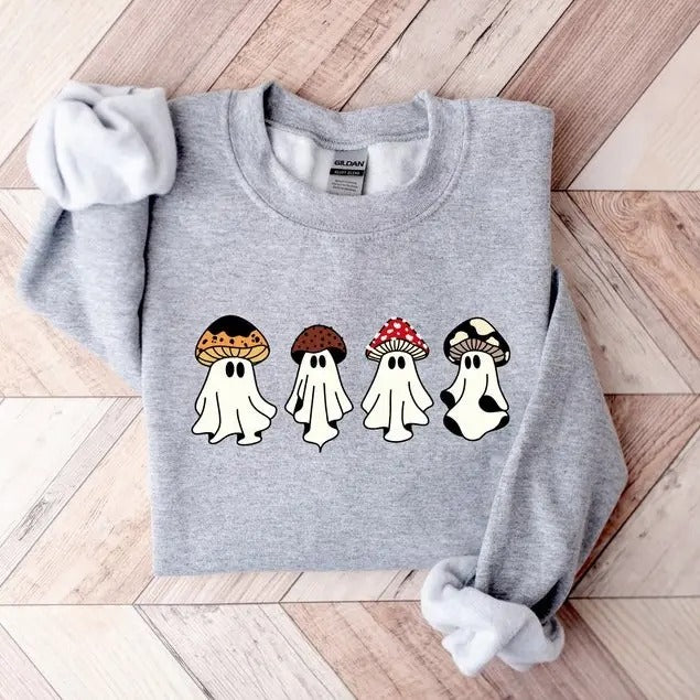 Ghost Halloween Magic Mushroom Spooky Season Shirt Ghost Shirt Halloween Shirt Funny Fall Shirt T-Shirts, Hoodie, Sweatshirt - T-Shirt, Sweatshirt, Hoodie