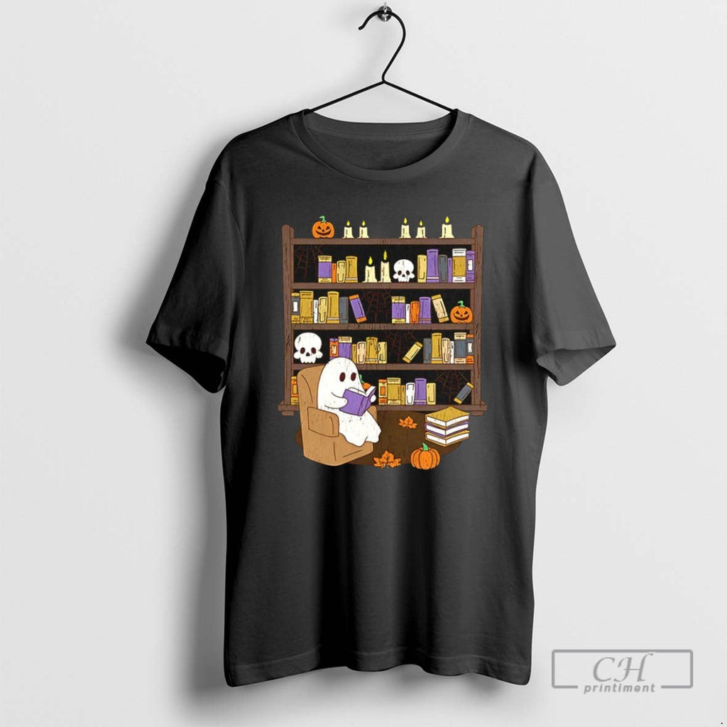 Ghost Library Halloween T Shirts Unisex T-shirt, Sweatshirt, Hoodie, Long Sleeve Tee - T-Shirt, Sweatshirt, Hoodie