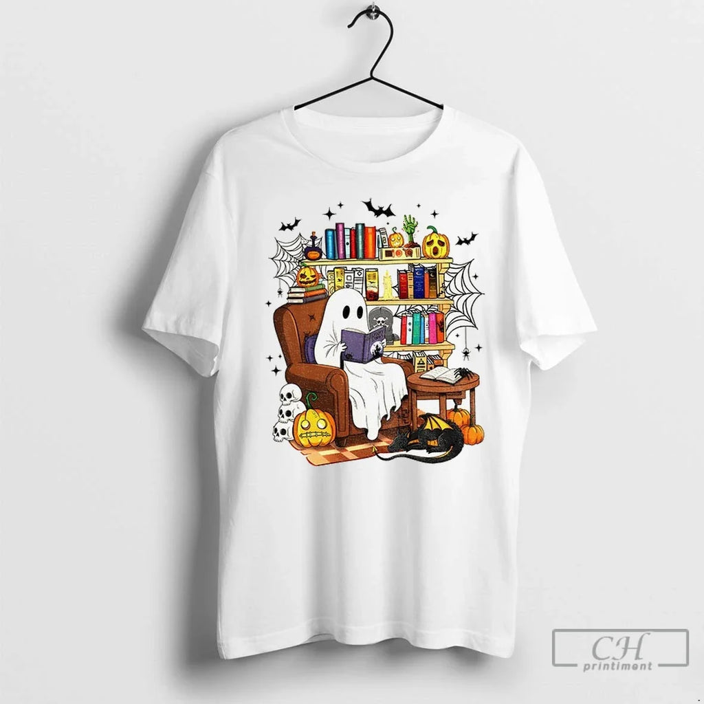 Ghost Reading Book Spooky Season Halloween T Shirts Unisex T-shirt, Sweatshirt, Hoodie, Long Sleeve Tee - T-Shirt, Sweatshirt, Hoodie