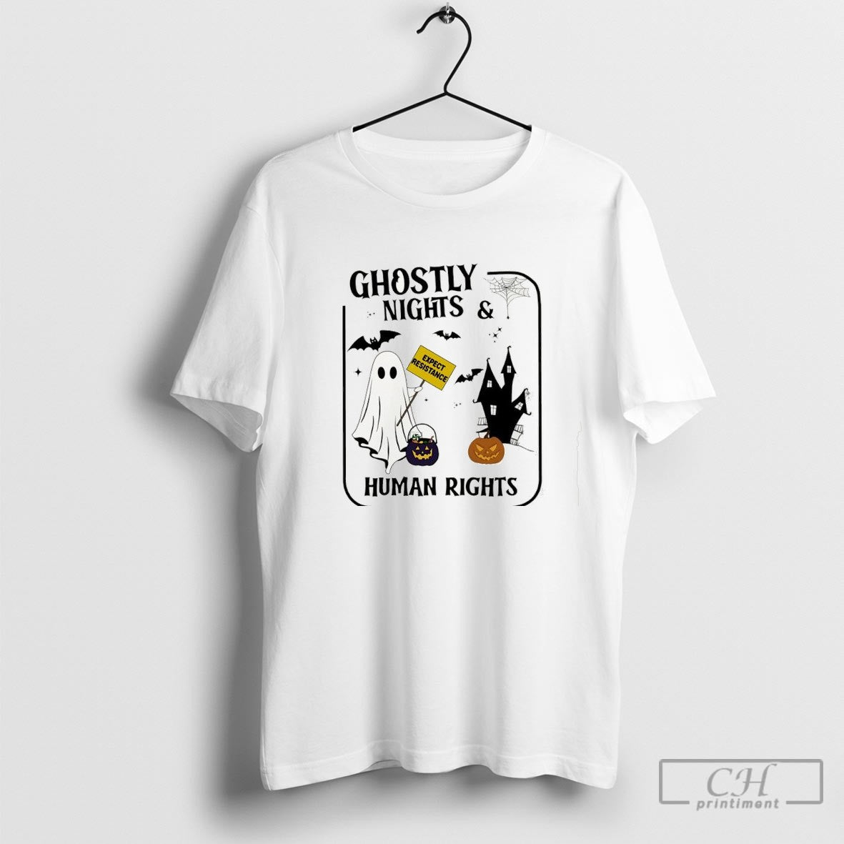 Ghostly Nights Human Rights Expect Resistance Halloween Shirt Sweater Unisex T-shirt, Sweatshirt, Hoodie, Long Sleeve Tee - T-Shirt, Sweatshirt, Hoodie