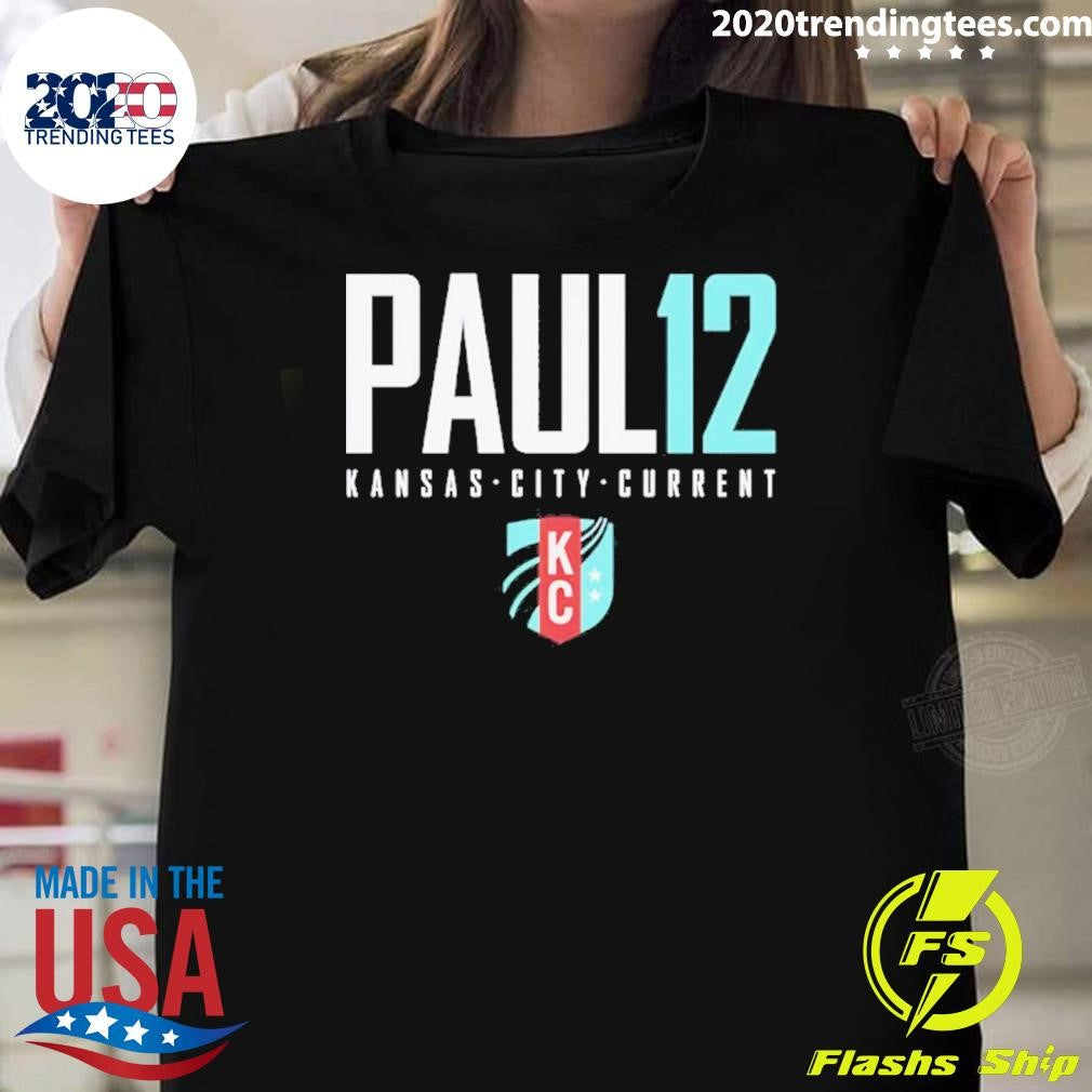 Gianna Paul 12 Nwsl Kansas City Current Name And Number Shirt Unisex T-shirt, Sweatshirt, Hoodie, Long Sleeve Tee - T-Shirt, Sweatshirt, Hoodie