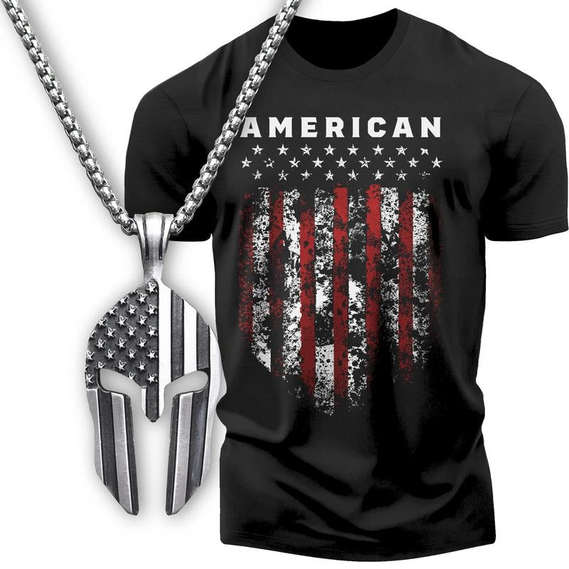 American Shield Funny Workout Gym Spartan Warrior Pendant Soft Cotton Menswear T-Shirts, Hoodie, Sweatshirt - T-Shirt, Sweatshirt, Hoodie