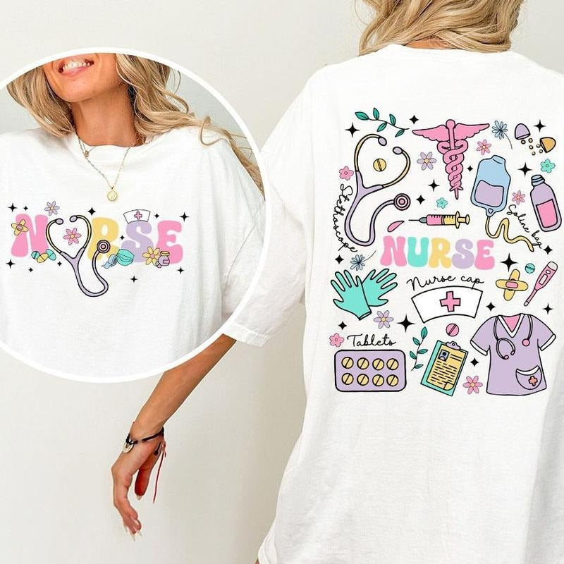 Nurse Shirts Comfort Colors Shirt Nurse Appreciation Matching Shirts Nursing Graduation Registered Nurse Retro Nurse School Shirt Student Nurse New Nurse Her Emergency Nurse Nursing School Graduate Top T-Shirts, Hoodie, Sweatshirt - T-Shirt, Sweatshirt, Hoodie