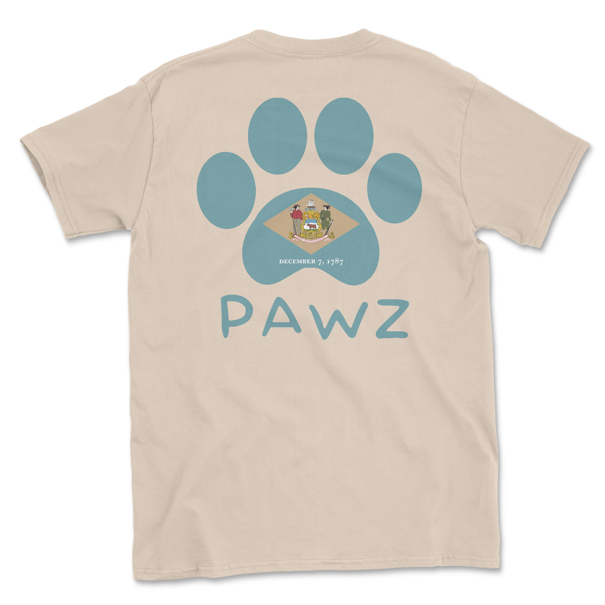 Delaware Flag Paw ( Short Sleeve ) T-Shirts, Hoodie, Sweatshirt - T-Shirt, Sweatshirt, Hoodie
