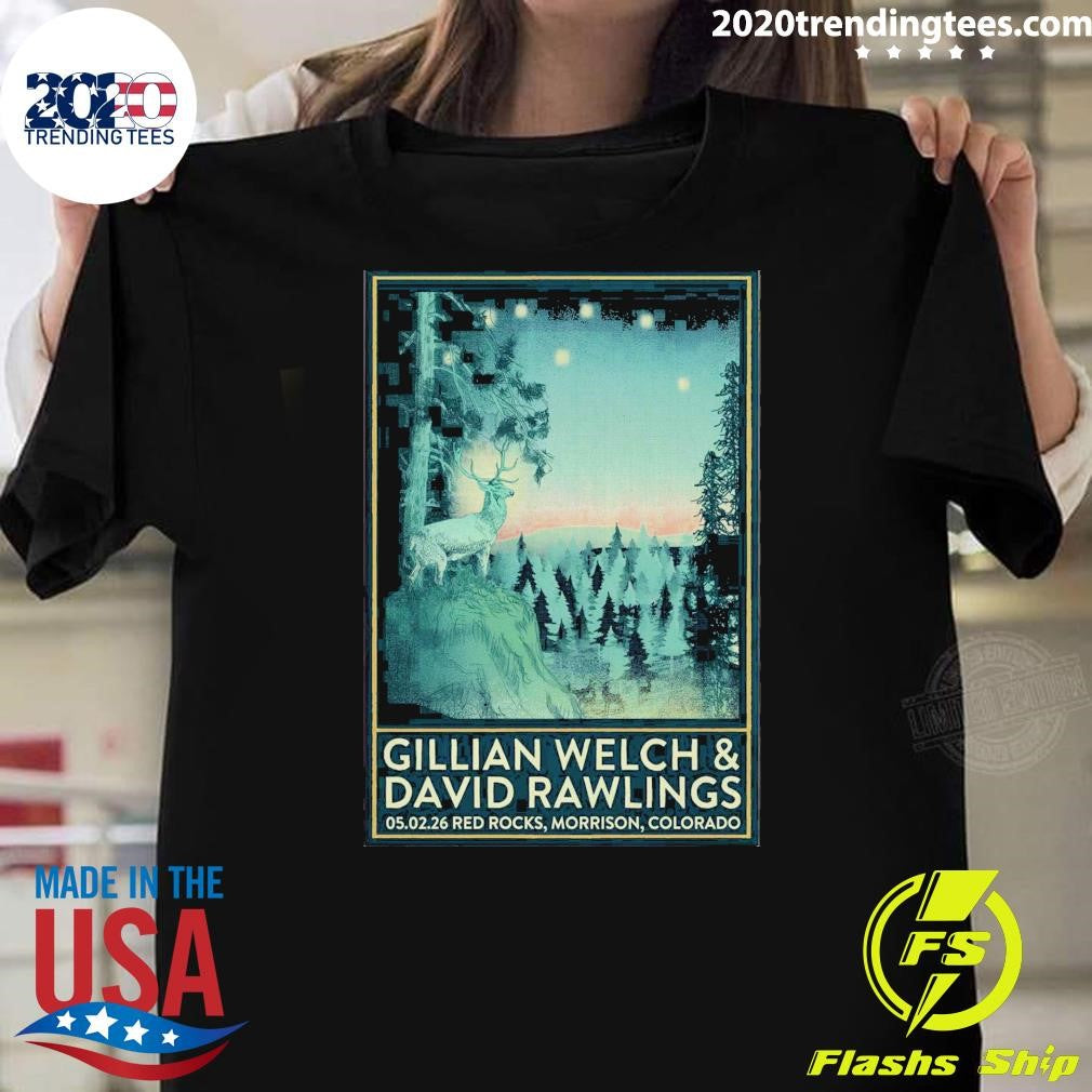 Gillian Welch And David Rawlings May 2 2026 in Morrison Colorado Shirt Unisex T-shirt, Sweatshirt, Hoodie, Long Sleeve Tee - T-Shirt, Sweatshirt, Hoodie