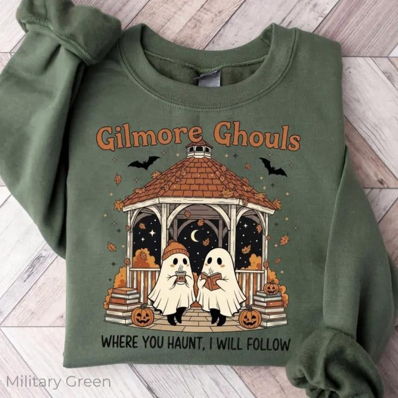 Gilmore Ghouls Halloween Fall Autumn Festival Shirt Spooky Gilmore Fan Halloween Shirt Mom Her Cozy Autumn Top T-Shirts, Hoodie, Sweatshirt - T-Shirt, Sweatshirt, Hoodie