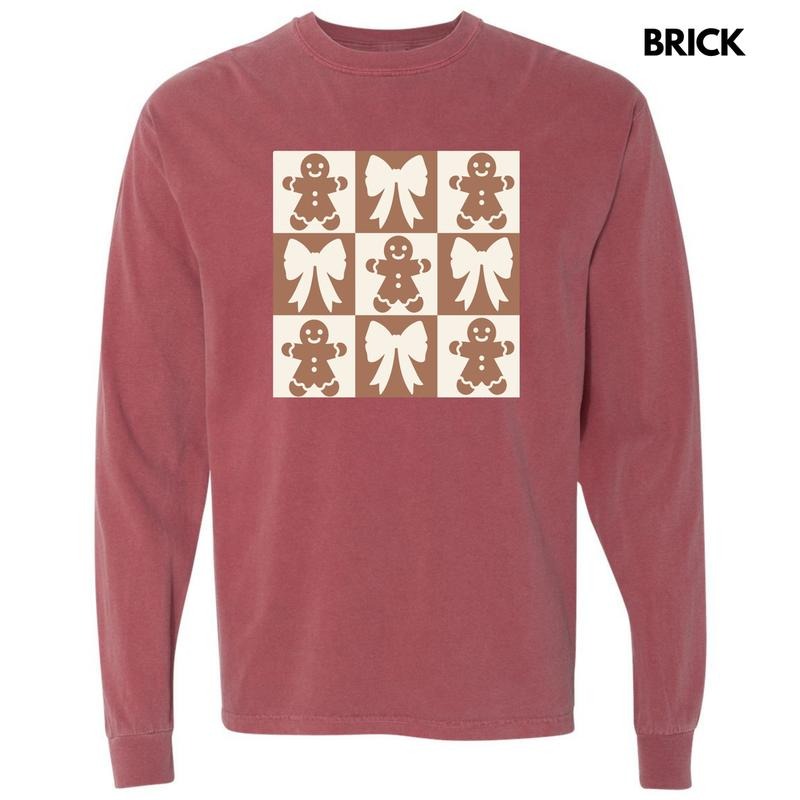 Gingerbread Checkerboard Long Sleeve Comfort Colors 'NLB' T-Shirts, Hoodie, Sweatshirt - T-Shirt, Sweatshirt, Hoodie