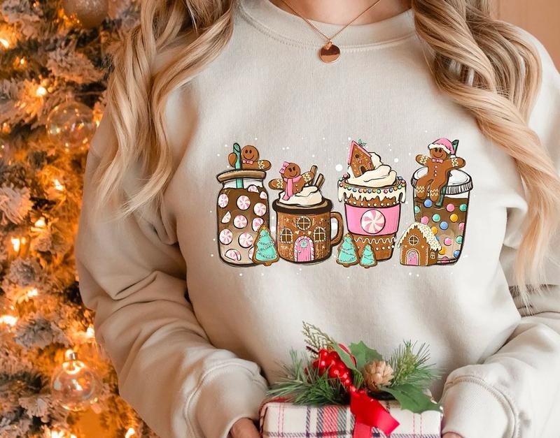 Gingerbread Coffee Coffee Shirt Xmas Coffee Lover Latte Drink T-Shirts, Hoodie, Sweatshirt - T-Shirt, Sweatshirt, Hoodie