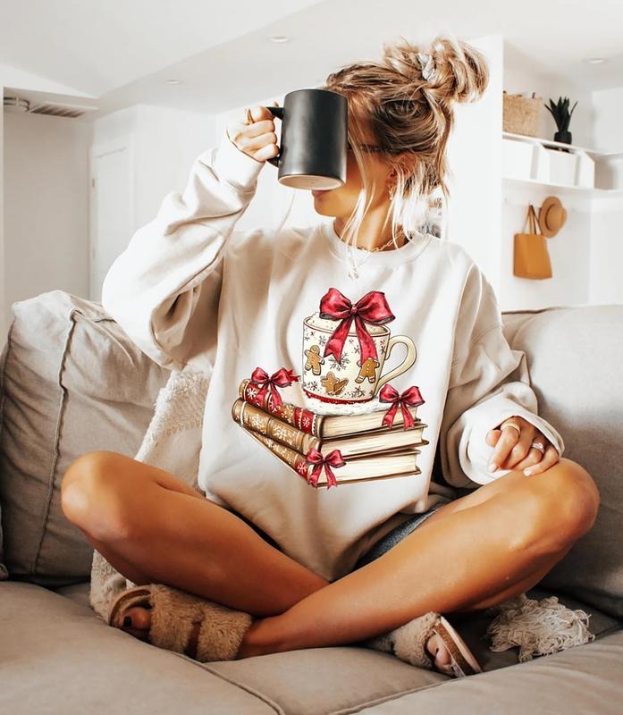 Gingerbread Shirt Coquette Bow Coquette Bookish Shirt Book Xmas Librarian T-Shirts, Hoodie, Sweatshirt - T-Shirt, Sweatshirt, Hoodie
