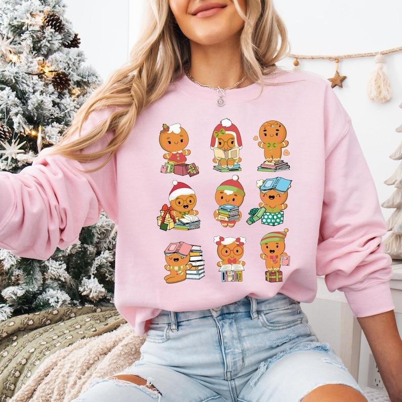 Gingerbread Reading Book Shirt All Booked Book Lovers Bookish Librarian T-Shirts, Hoodie, Sweatshirt - T-Shirt, Sweatshirt, Hoodie