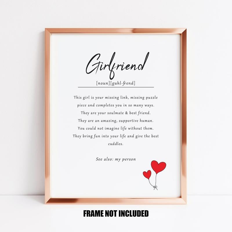 Girlfriend Definition Art Print Girlfriend Valentines Print Girlfiend Anniversary Print Girlfriend Poster Prints No Frame Her Bedroom Decor Wall Art Home Decor Big Wall Decor Artwork Landscape T-Shirts, Hoodie, Sweatshirt - T-Shirt, Sweatshirt, Hoodie