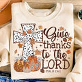 Give Thanks Lord Fall Leopard Pumpkin Thanksgiving Christian Fall Jesus Cross Dalmatian Dots Classic Cotton T-Shirts, Hoodie, Sweatshirt - T-Shirt, Sweatshirt, Hoodie